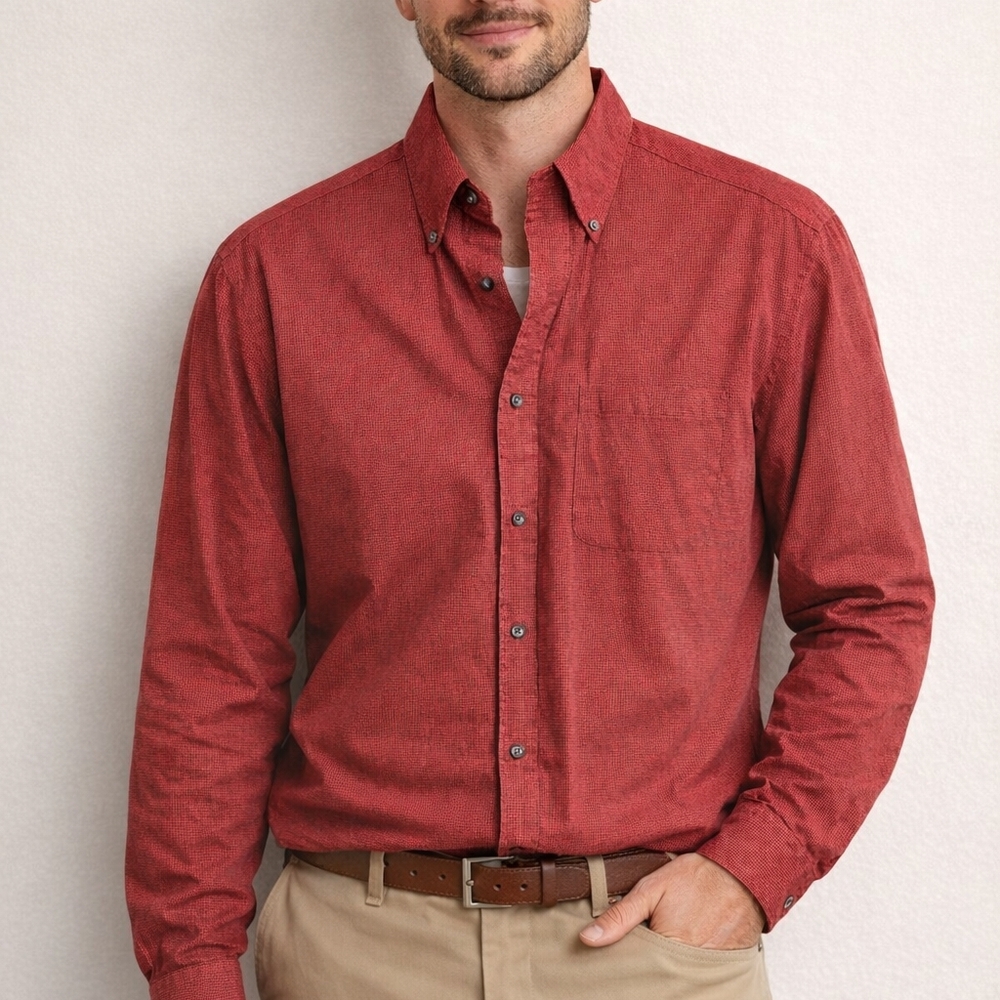 Brooks Brothers 346 Classic Red Men's Shirt 100% Cotton Medium Business Casual‎